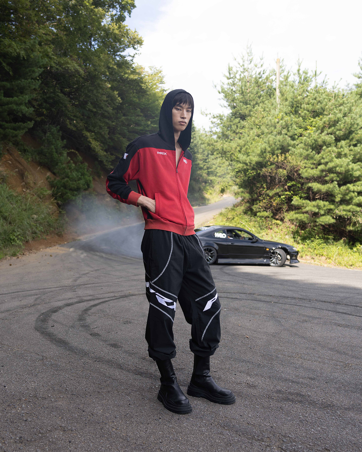 Two tone hot sale zip up hoodie