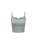 POINTELLE TANK HEATHER GREY